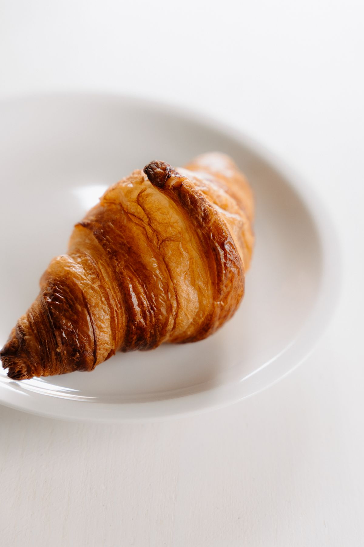 Golden flaky butter croissant